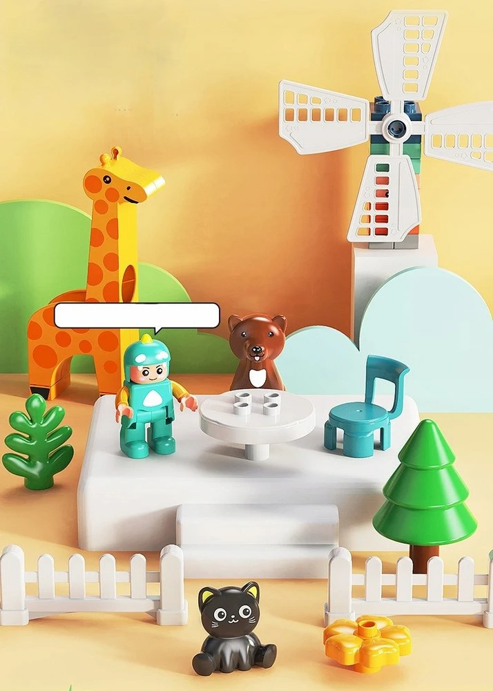 Lean Toys LeanToys Konstrukcinių kaladėlių rinkinys džiunglės įvairiaspalvis 330 elementų