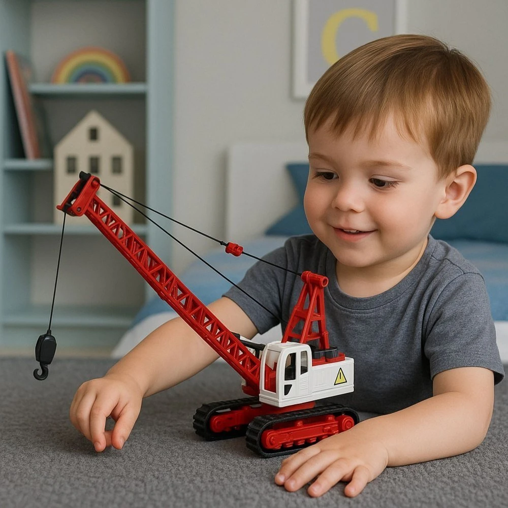 Lean Toys Vikšrinis kranas vaikams su šviesos ir garso efektais