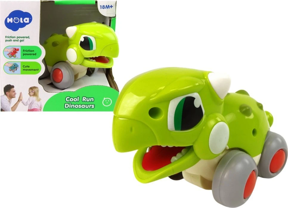 Lean Toys Dinozauras ant ratų Hola, žalias