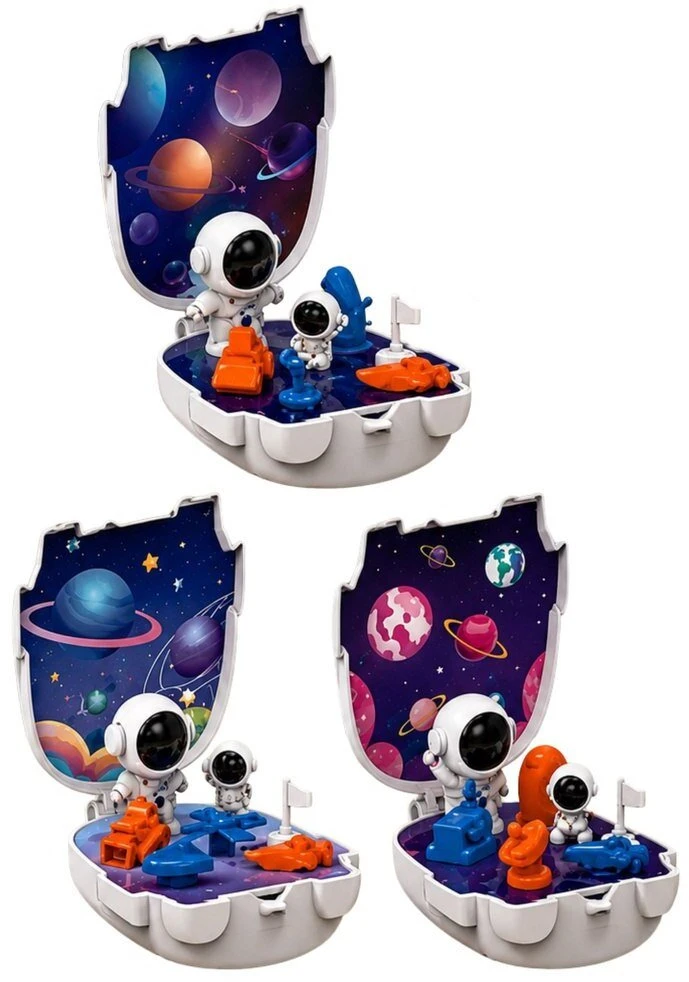 Lean Toys Mini astronautų figūrėlių rinkinys Kosminės planetos Space Mini World