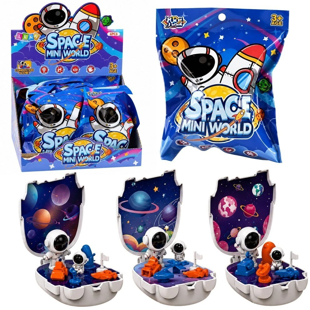 Lean Toys Mini astronautų figūrėlių rinkinys Kosminės planetos Space Mini World