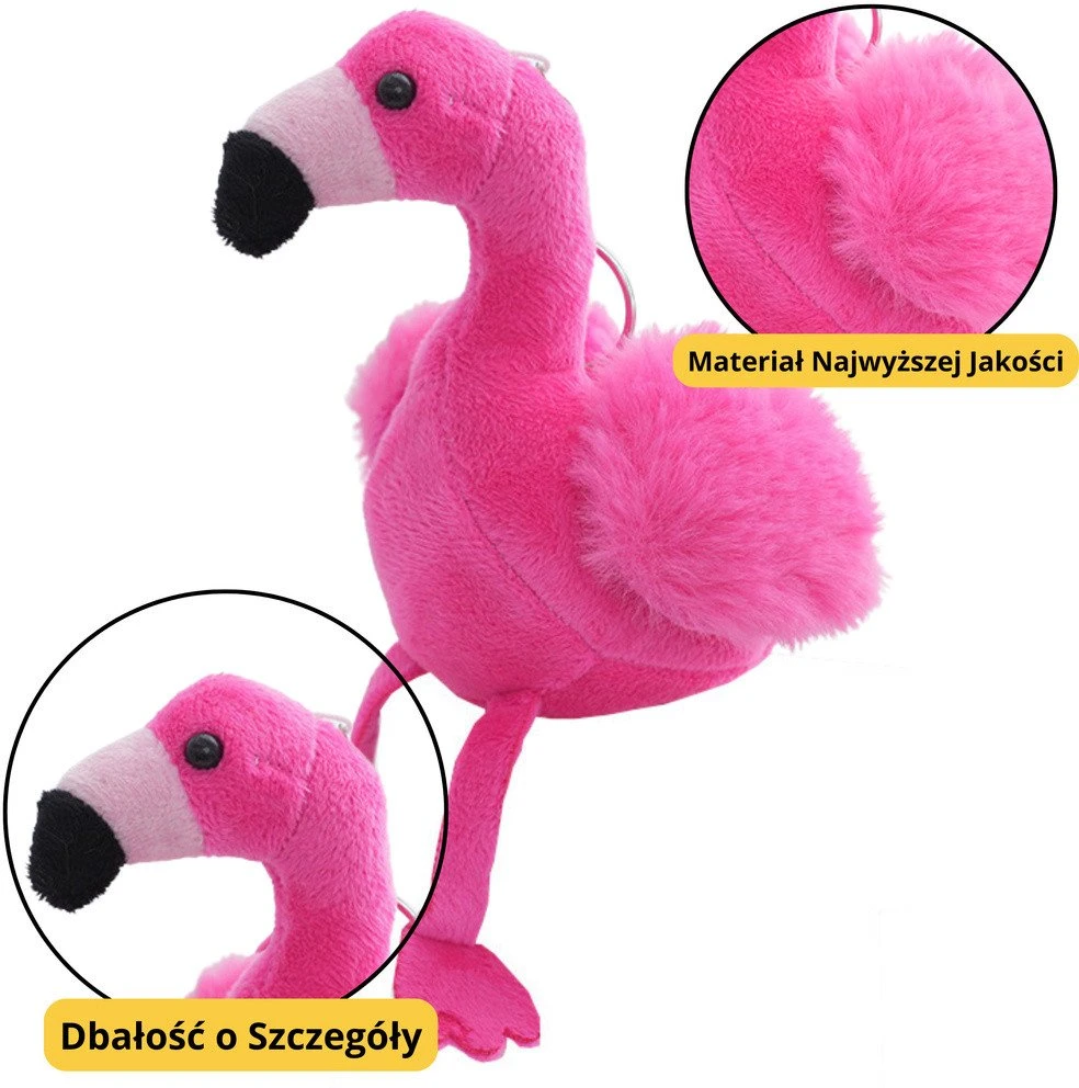 Lean Toys Pliušinis Flamingo Raktų Pakabukas 12 cm