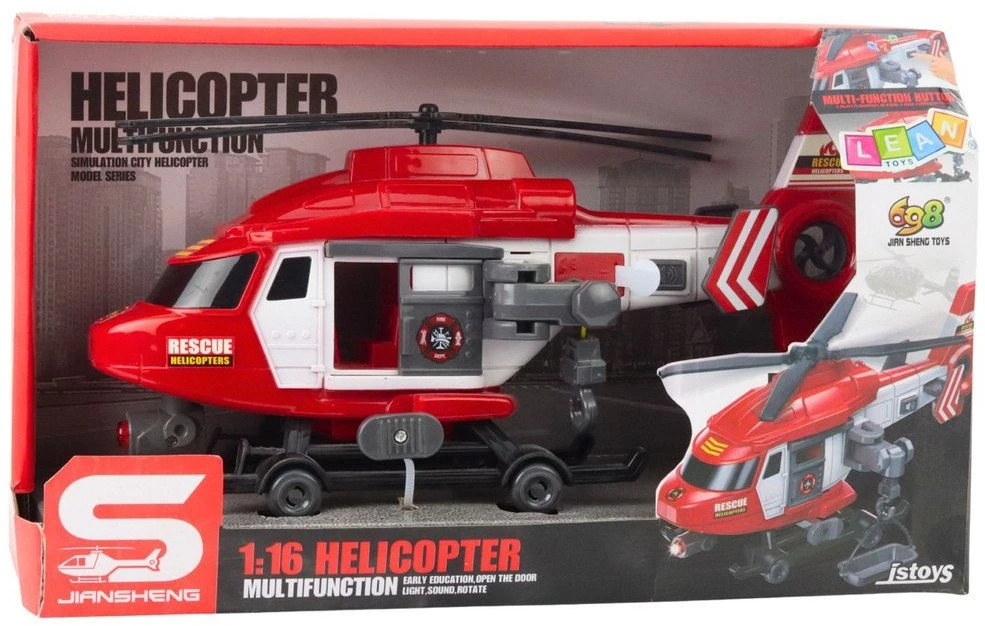 Lean Toys Gelbėjimo sraigtasparnis su šviesomis ir garsais 1:16