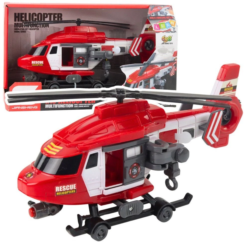 Lean Toys Gelbėjimo sraigtasparnis su šviesomis ir garsais 1:16