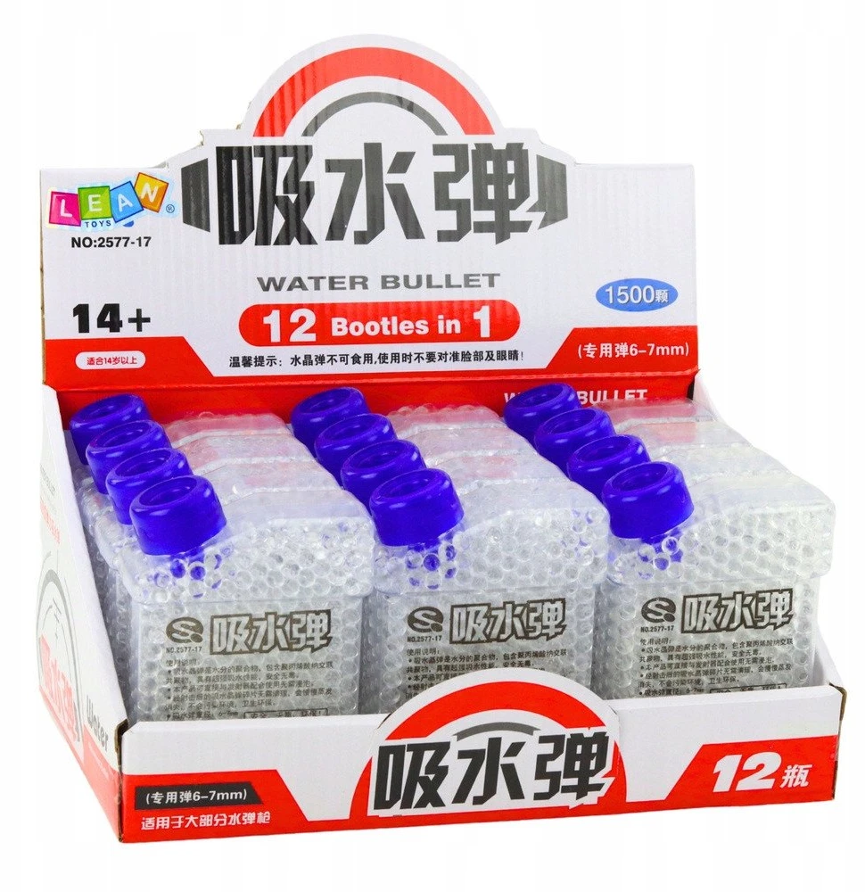 Lean Toys Paruošti skaidrūs vandens kamuoliukai ginklams 1500 vnt. 6-7 mm