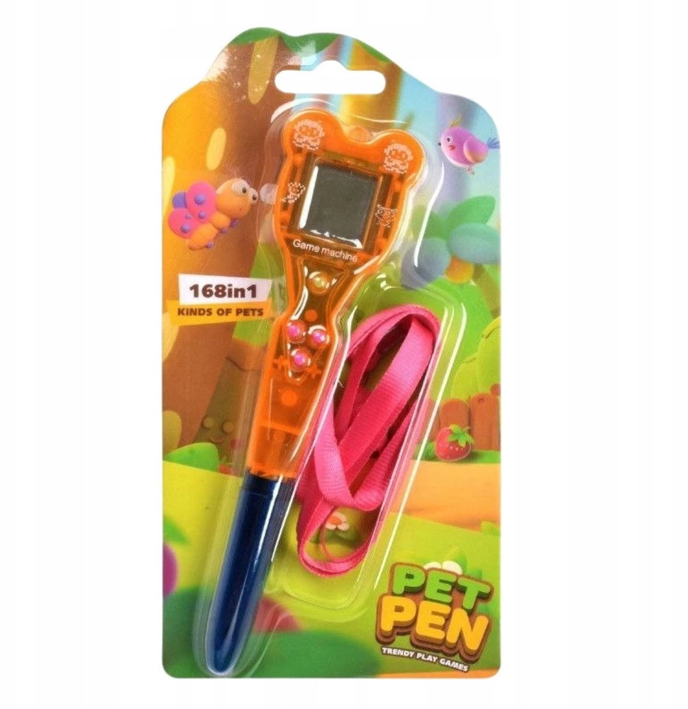Lean Toys Elektroninis žaidimų rašiklis su 168 žaidimais ir virvele