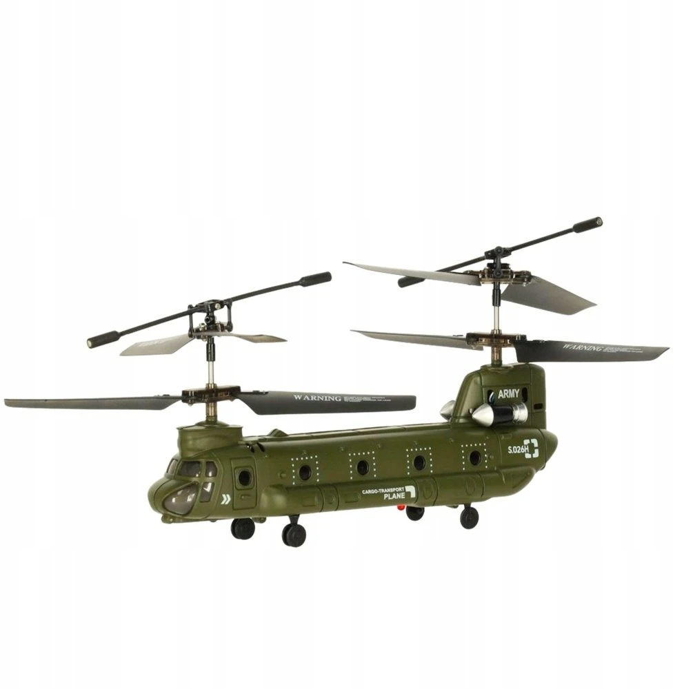 Lean Toys RC sraigtasparnio nuotolinio valdymo pultas Syma S026H-1 žalias chaki spalvos