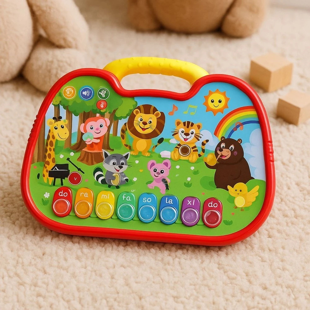 Lean Toys Interaktyvi mokomoji lenta gyvūnų garsai su pianinu