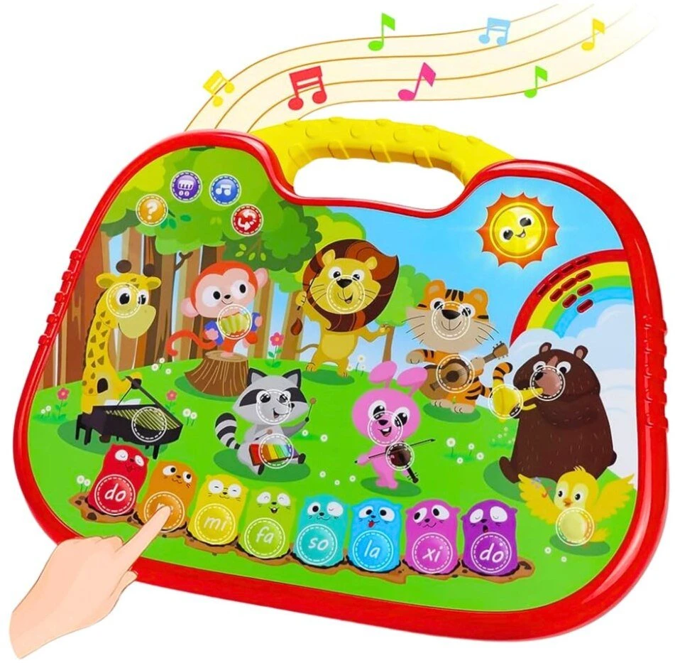 Lean Toys Interaktyvi mokomoji lenta gyvūnų garsai su pianinu