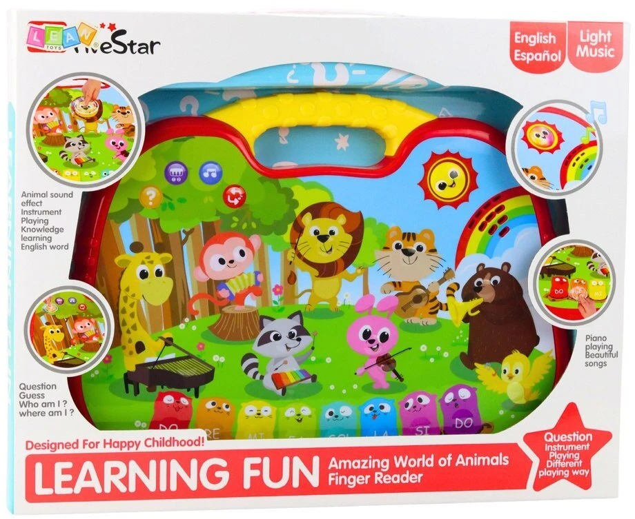 Lean Toys Interaktyvi mokomoji lenta gyvūnų garsai su pianinu
