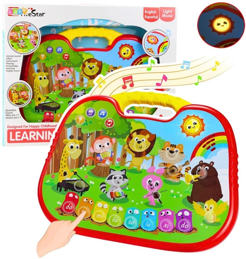 Lean Toys Interaktyvi mokomoji lenta gyvūnų garsai su pianinu