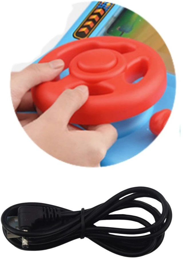 Lean Toys Interaktyvus lenktynių simuliatorius su vairu ir garsais
