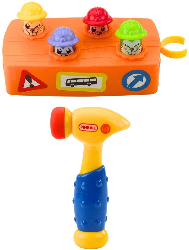 Lean Toys Interaktyvus žaislas su plaktuku ir žiurkėnais, 28x12x13 cm