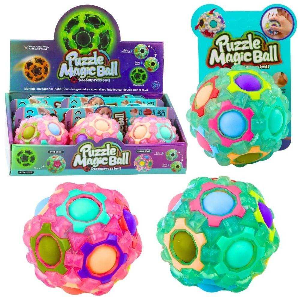 Lean Toys Šviečiantis dėlionės kamuolys 7 cm