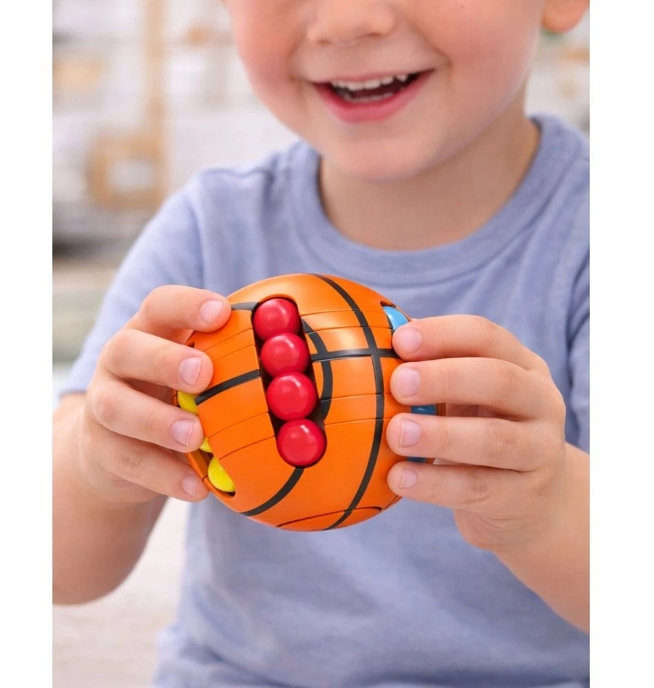 Lean Toys Sensorinis kamuolio formos dėlionės kubas vaikams 6,5 cm