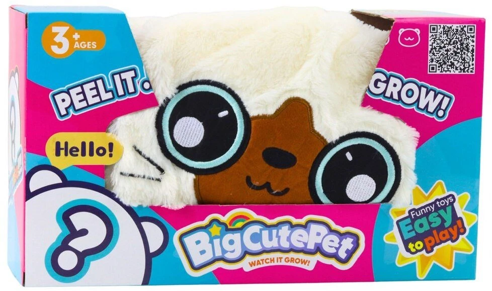 Lean Toys Pripučiamas pliušinis kamuolys BigCutePet 50 cm baltas