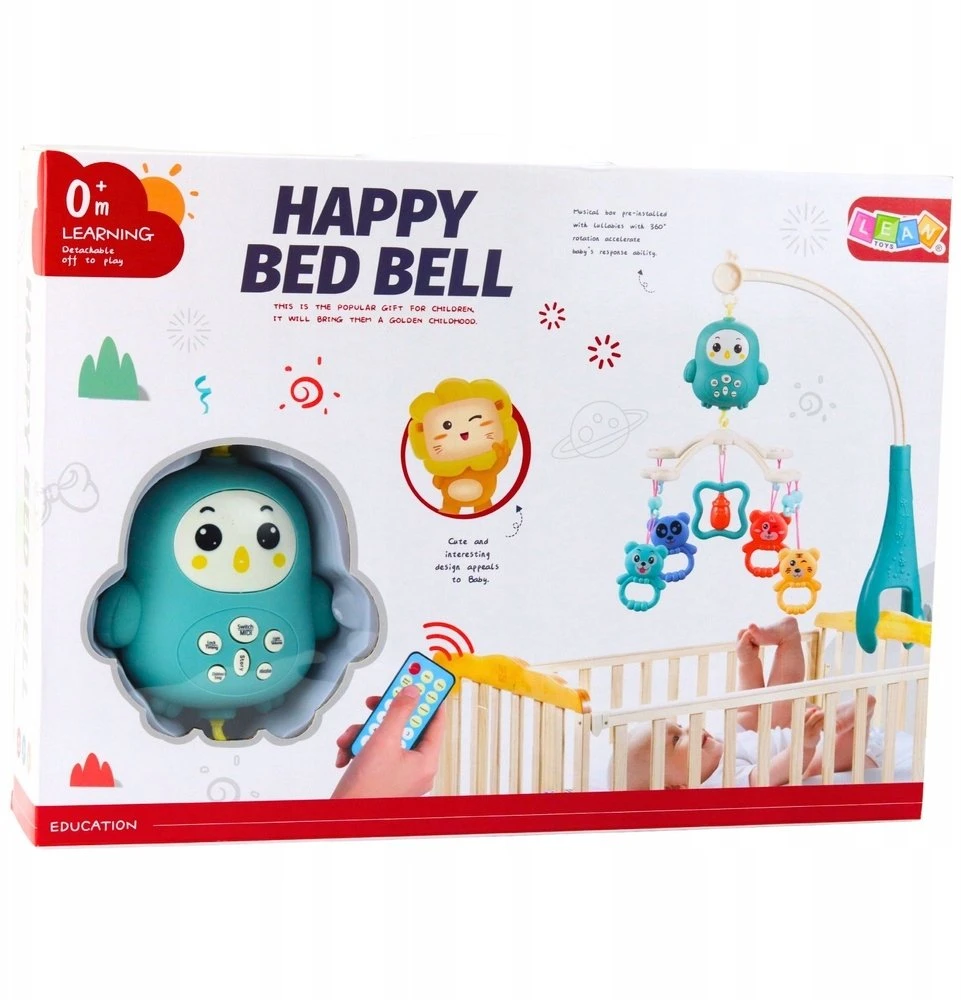 Lean Toys Muzikinė karuselė su lempa ir barškučiais kūdikiams