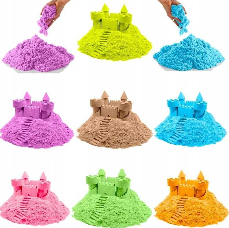 Lean Toys LeanToys Piasek kinetyczny su foremkami 3kg violetinė