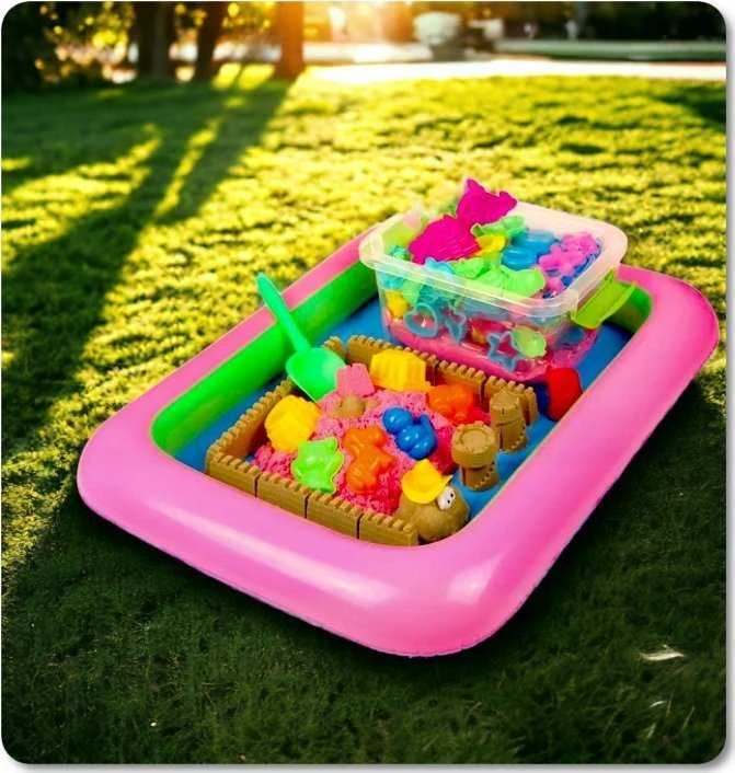 Lean Toys LeanToys Piasek kinetyczny su foremkami 3kg violetinė