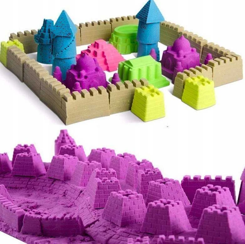 Lean Toys LeanToys Piasek kinetyczny su foremkami 3kg violetinė