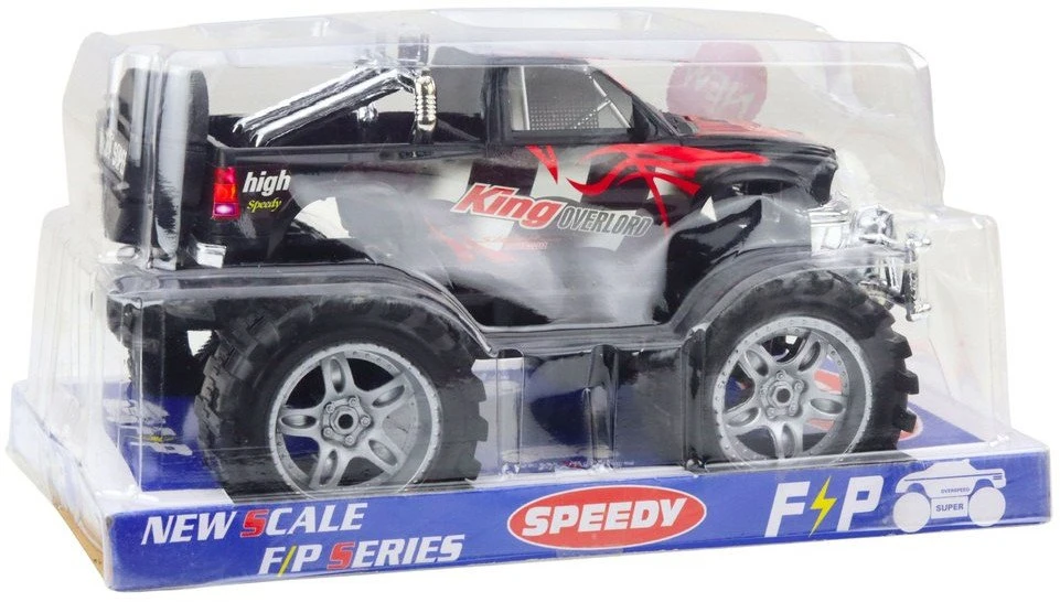 Lean Toys Visureigis žaislinis automobilis su galiniais varomaisiais ratais, 27 cm, juodai raudonas