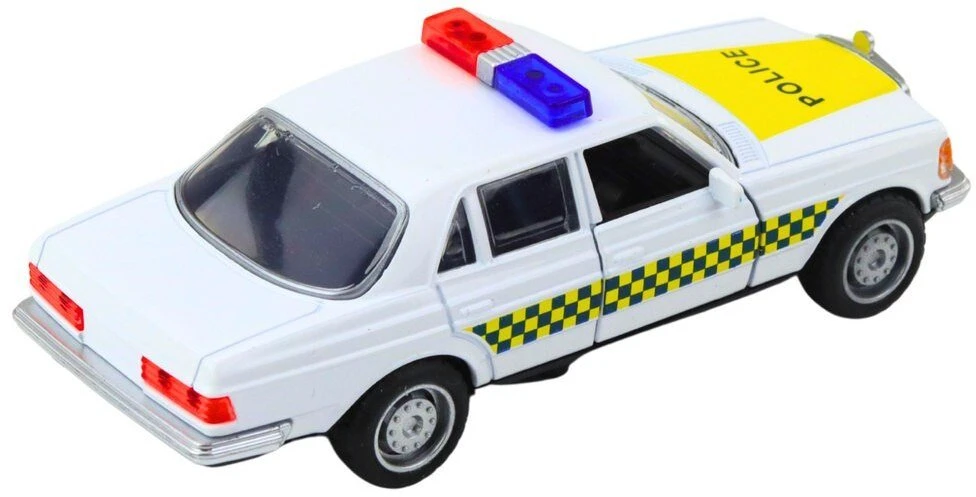 Lean Toys Policijos automobilis metalinis 1:32 su atidaromomis durimis 13 cm