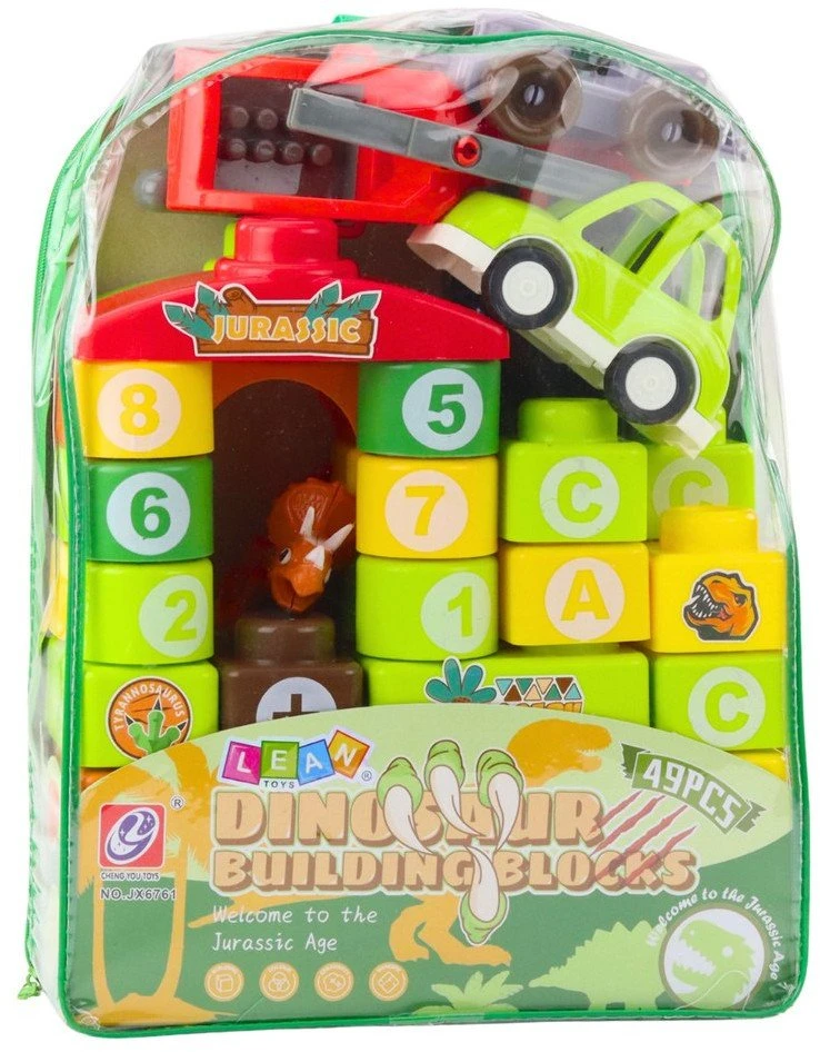 Lean Toys Dinozaurų tematikos konstruktoriaus komplektas su 49 dalimis