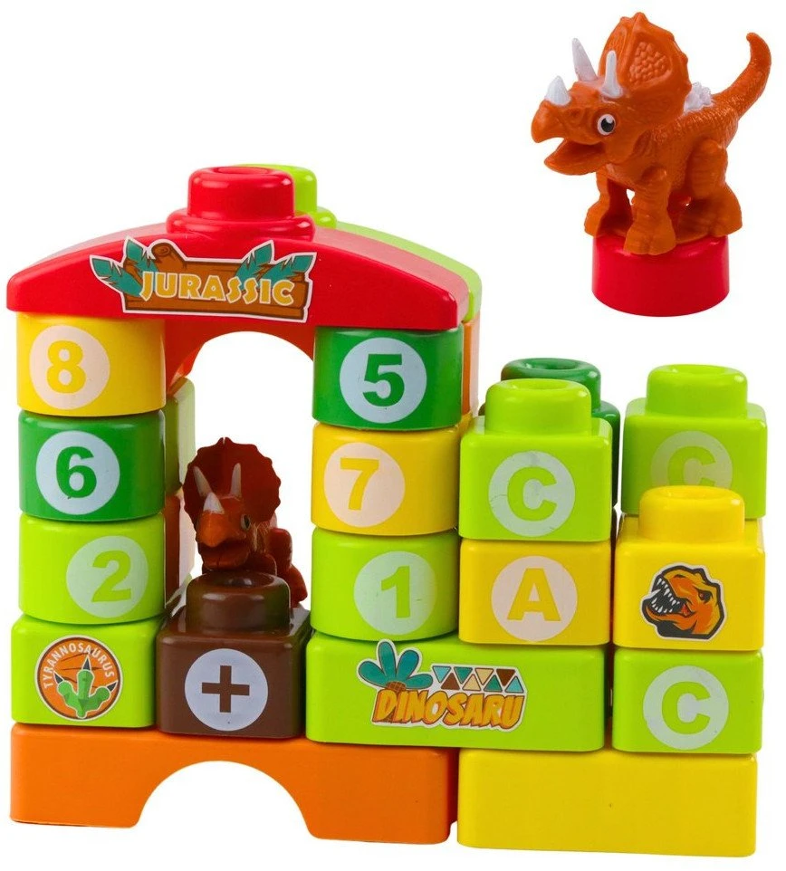 Lean Toys Dinozaurų tematikos konstruktoriaus komplektas su 49 dalimis
