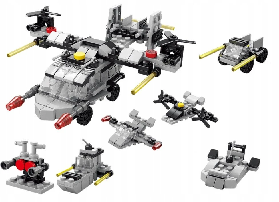 Lean Toys Sraigtasparnio konstravimo blokų rinkinys 6in1, 117 vnt.