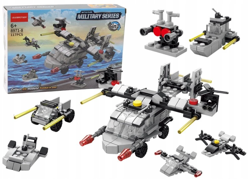 Lean Toys Sraigtasparnio konstravimo blokų rinkinys 6in1, 117 vnt.