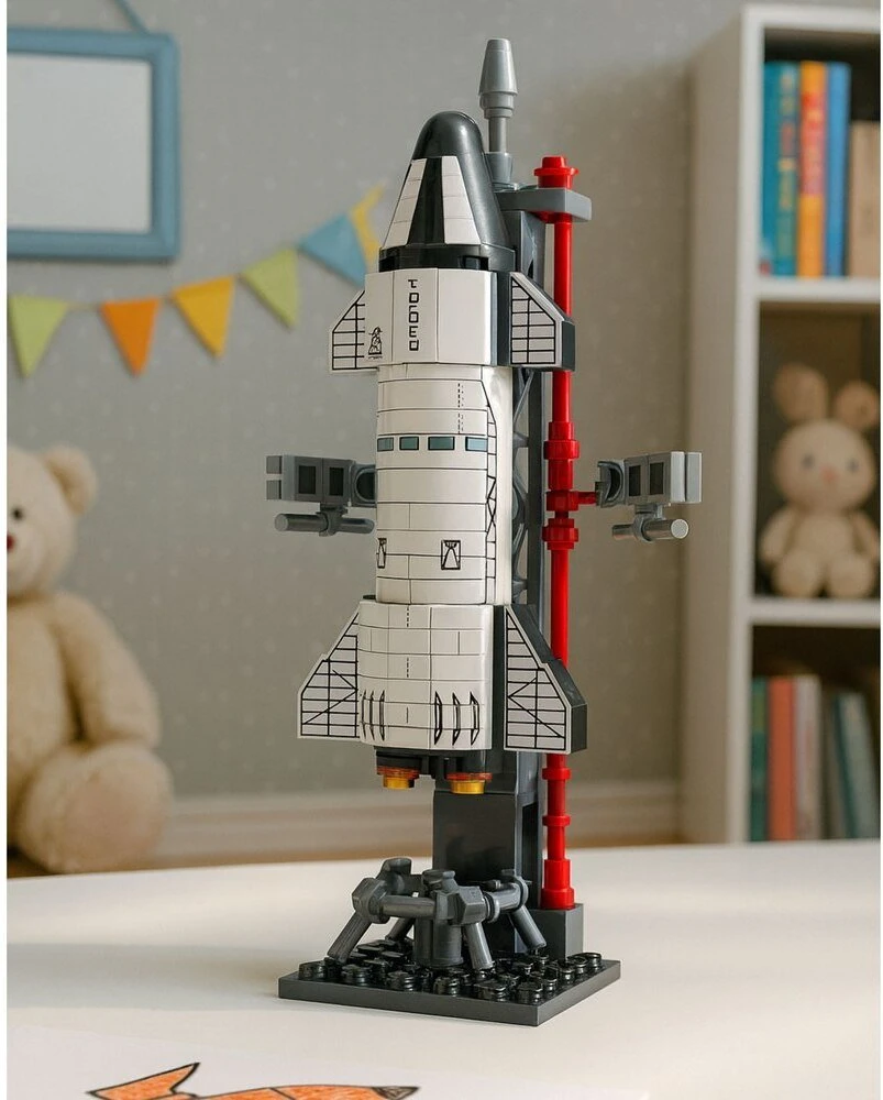 Lean Toys Kosminės Raketos Konstruktorius su Bokštu, 107 dalys
