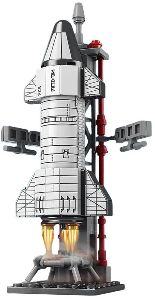 Lean Toys Kosminės Raketos Konstruktorius su Bokštu, 107 dalys