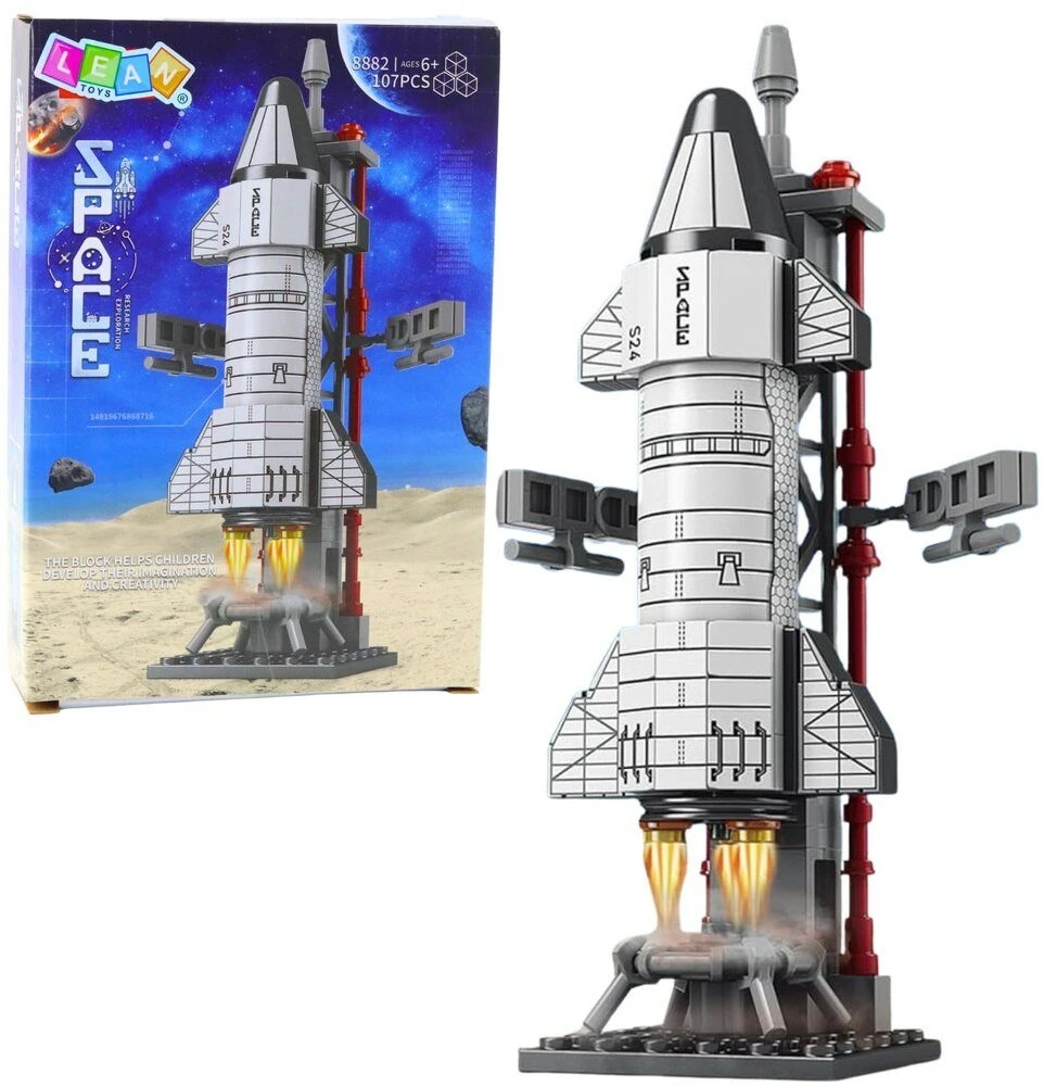 Lean Toys Kosminės Raketos Konstruktorius su Bokštu, 107 dalys