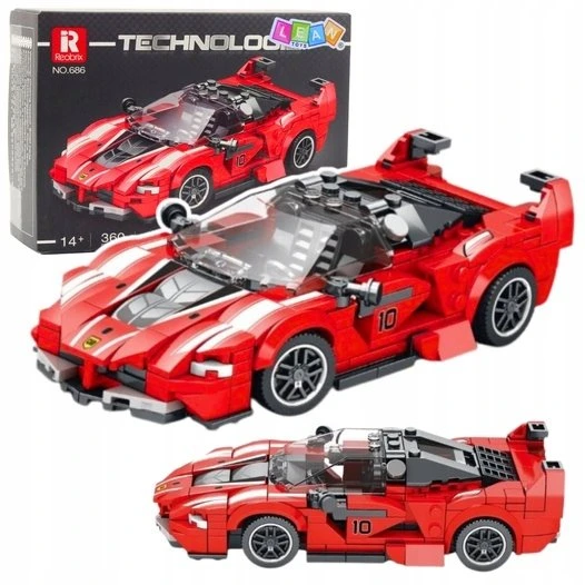 Lean Toys Konstruktorius FXX K Lenktyninis Automobilis 360 detalių