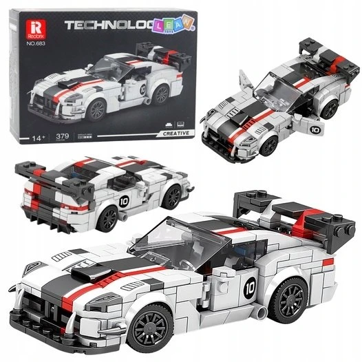 Lean Toys Konstravimo rinkinys VIPER lenktyninis automobilis 379 detalių