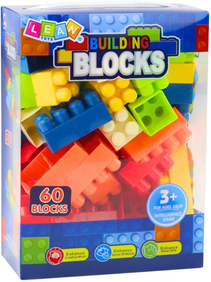Lean Toys Spalvotų kaladėlių rinkinys 60 vnt