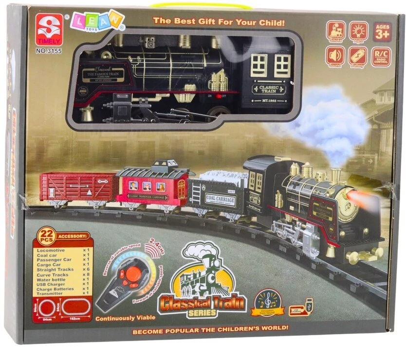 Lean Toys Elektrinis traukinys su pulteliu 22 dalių