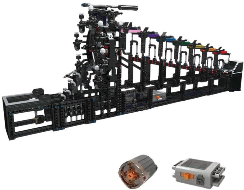 Lean Toys Konstruktorius su rutuliniu taku ir elektros varikliu, 2520 detalių