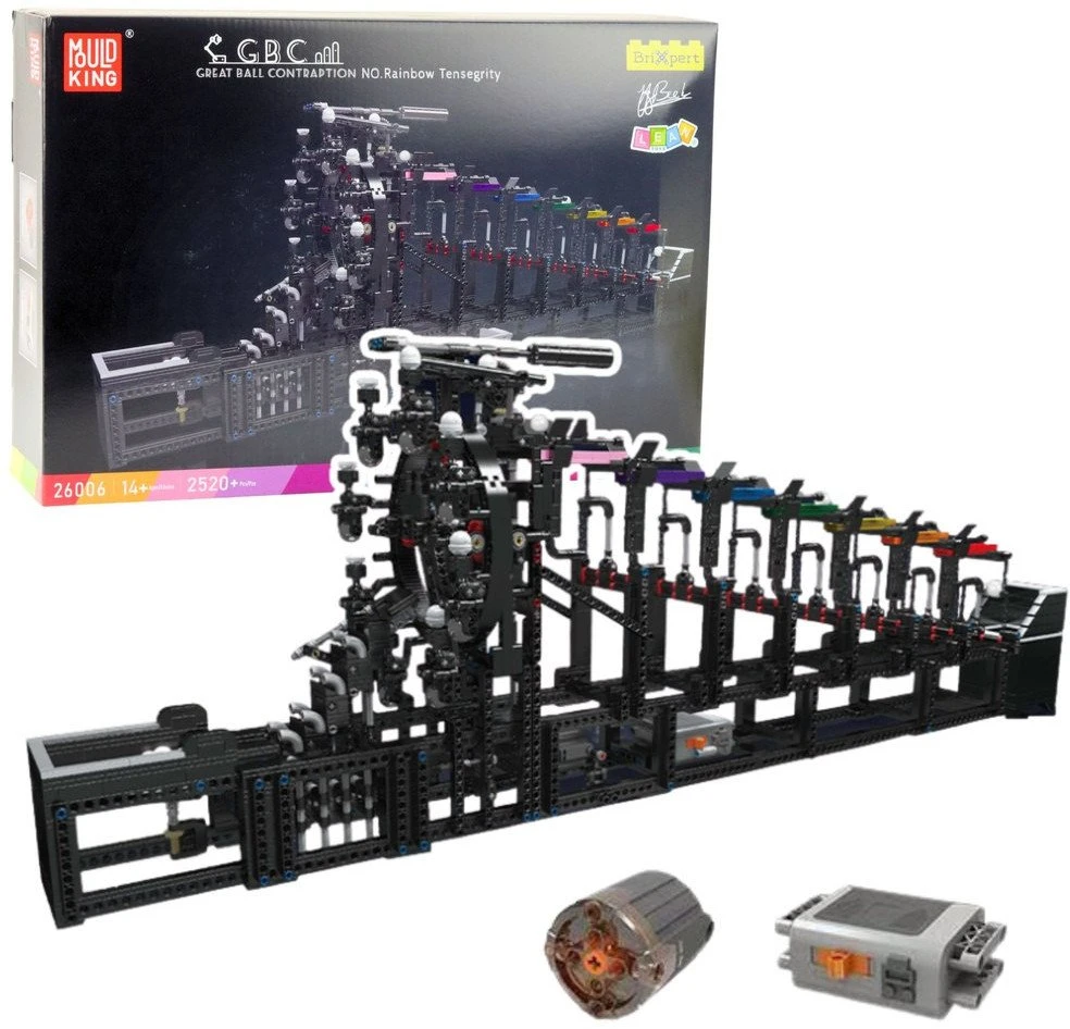 Lean Toys Konstruktorius su rutuliniu taku ir elektros varikliu, 2520 detalių