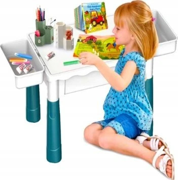 Lean Toys LeanToys Konstrukciniai kaladėlės 197 elementai + stalelis ir kėdutė