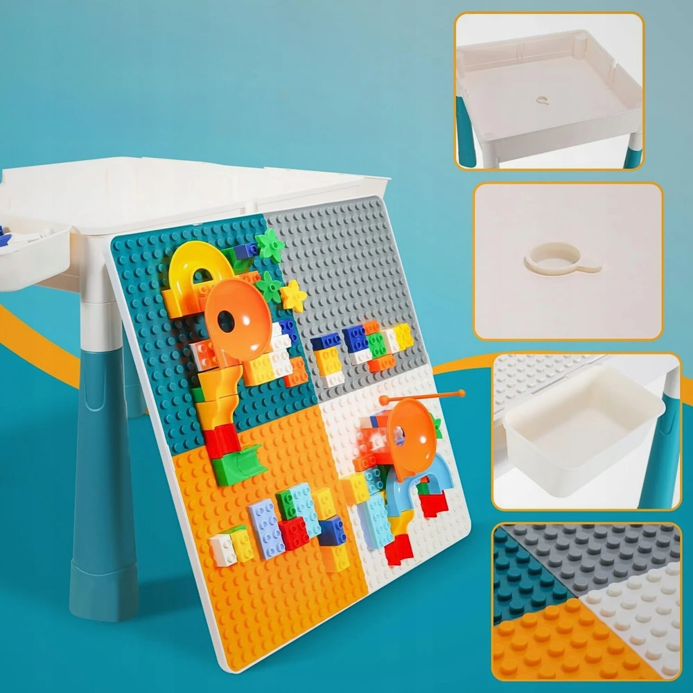 Lean Toys LeanToys Konstrukciniai kaladėlės 197 elementai + stalelis ir kėdutė