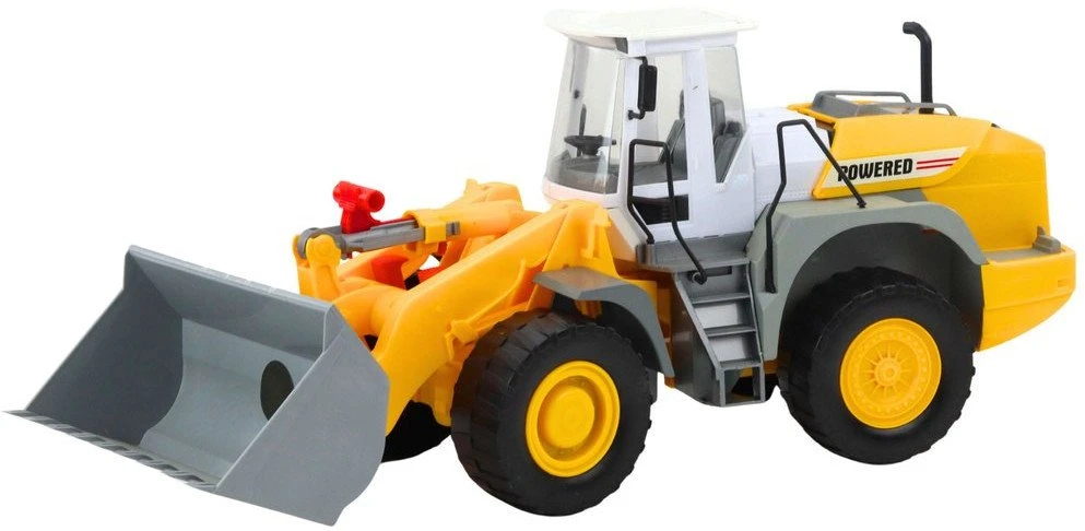 Lean Toys Žaislinis ekskavatorius su judančiu kaušu, pilkas ir geltonas, 53x20.5x18 cm