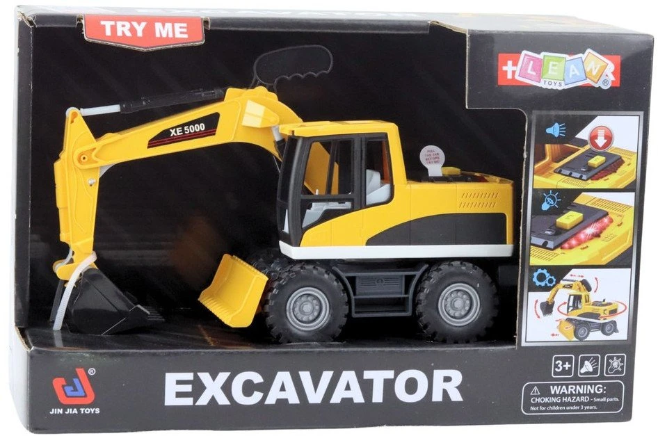 Lean Toys Ekskavatorius su šviesos ir garso efektais, 22.5x15x10 cm