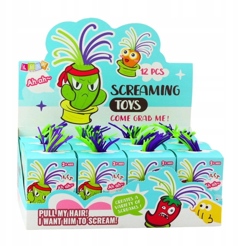 Lean Toys Interaktyvios figūrėlės Screaming Vegetables su spalvingais plaukais