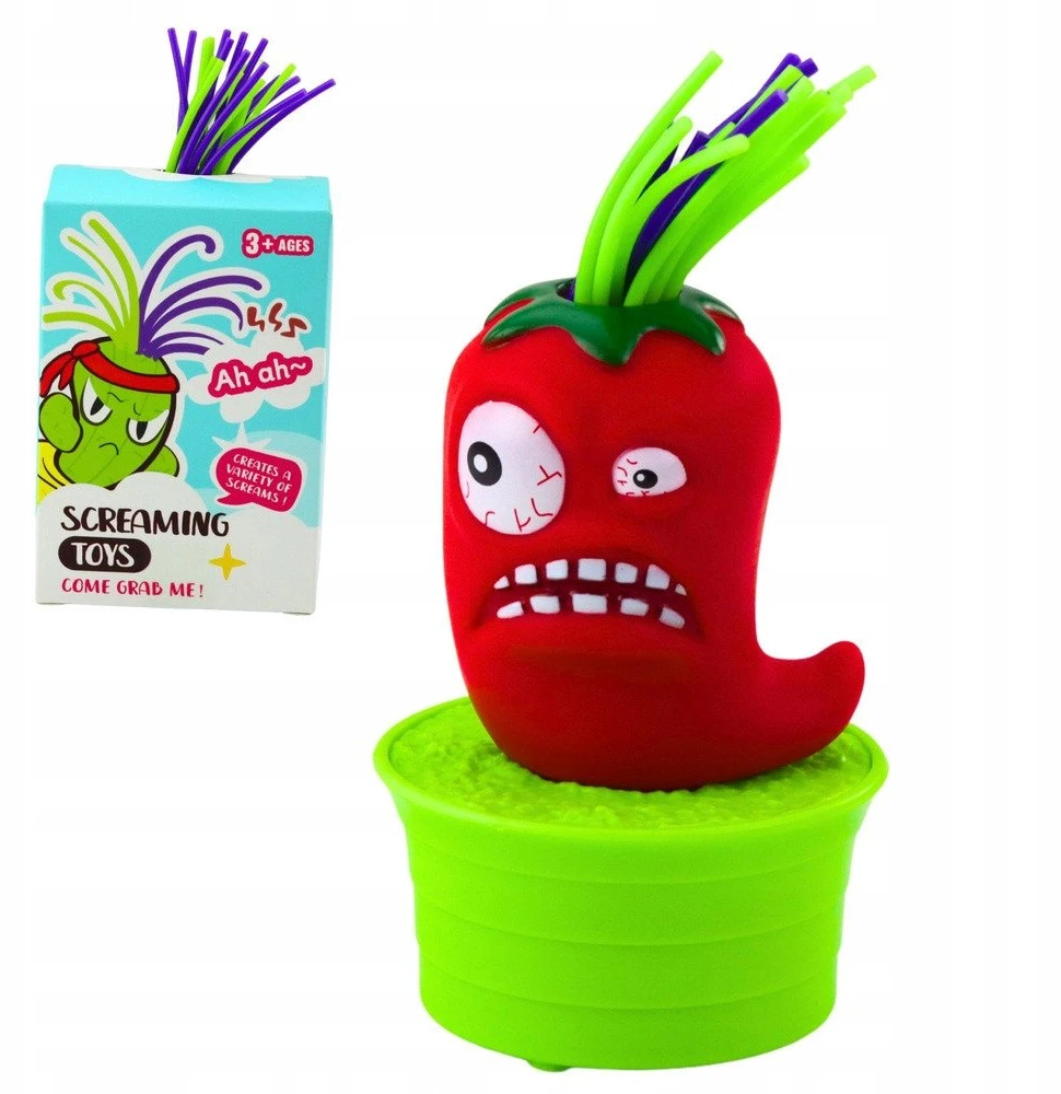 Lean Toys Interaktyvios figūrėlės Screaming Vegetables su spalvingais plaukais