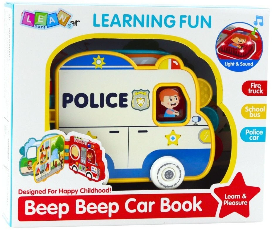 Lean Toys Interaktyvi transporto priemonių knyga su garsais ir judančiais elementais