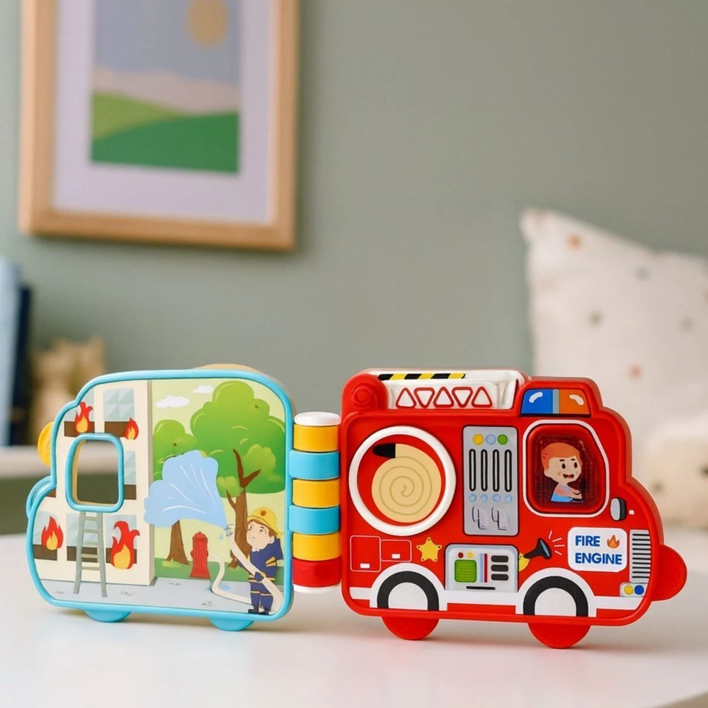Lean Toys Interaktyvi transporto priemonių knyga su garsais ir judančiais elementais
