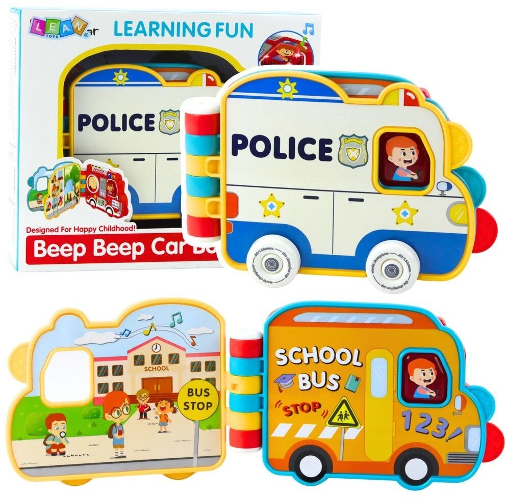 Lean Toys Interaktyvi transporto priemonių knyga su garsais ir judančiais elementais