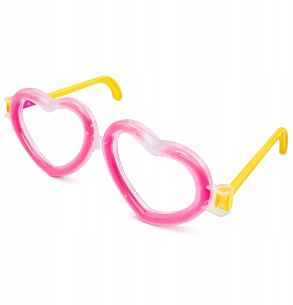 Lean Toys Akiniai Fluorescenciniai širdelės formos akiniai, šviečiantys tamsoje, neoninės raudonos spalvos