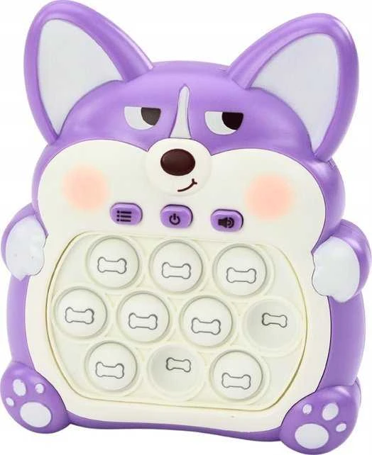 Lean Toys Pop-It Fox žaidimo konsolė violetinė, 7 žaidimo režimai